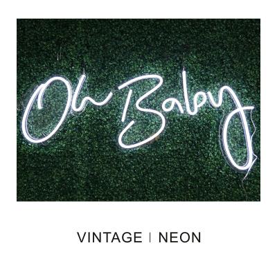 China Stainless Steel Baby Neon Sign Oh Let Us Party Custom Light Neon Sign Flamingo Frame Design Fashion Light Sign for sale