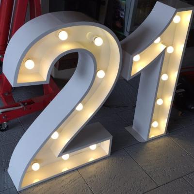 China Indoor Outdoor White Classic Vintage Marquee Letter Lights Number 21 40