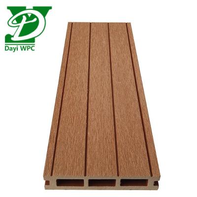 China Waterproof Construction Decoration waterproof wooden composite decking making machine WPC hollow deck for sale