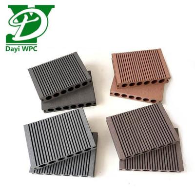 China Outdoor Weatherproof Custom Logo Wood-Plastic Composite Deck Panels Flooring Posts Hollow WPC Decking for sale