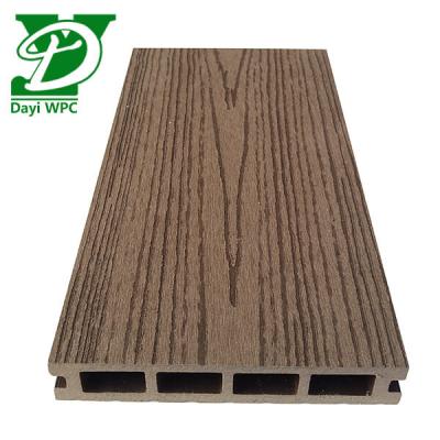 China Waterproof Hot sale customized logo composite swimming pool wood plastic waterproof WPC Hollow Floor Decking with embossing for sale