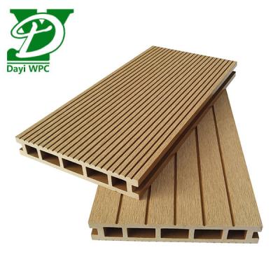 China Waterproof Recycled Composite Materials Wood Plastic WPC Panel Anti-Rust Exterior Hollow Decking for sale