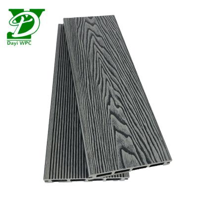 China Waterproof Wholesale customization logo color faux wood plastic outdoor furniture composite hollow decking with embossing for sale