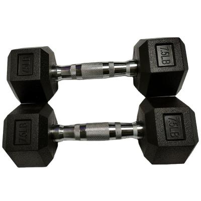 China Universal Weightlifting Home Rubber Coated Hex Equipment Black Portable Gym Weight Dumbbells for sale