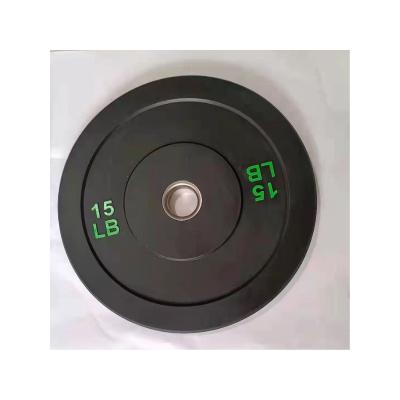 China Wholesale Customized Barbell Plates 10-55LB Universal Logo Weight Lifting Black Rubber Bumper Plates for sale