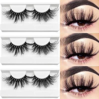 China Full real natural 20 mm 25mm mink tape wholesale hand made fluffy eye lashes with custom lashses packaging for sale