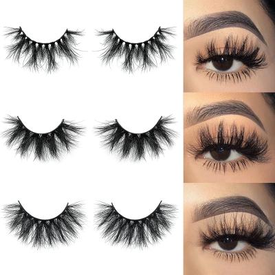 China Natural lshes wholesale 25 mm 27mm 30mm mink eyelash with magnetic box 3d 5d mink eyelash wholesale fluffy seller for sale