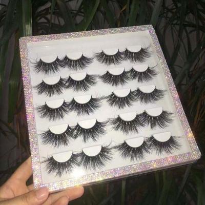 China 3D False 5D 25mm Mink Lashes Stars Colors Eyelashes bundling band Private Label Crisscross Customized for sale