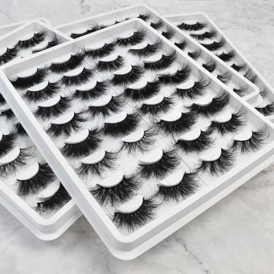 China Mink Eyelashes Hand Made Strip 100% Luxury Wholesale Crisscross 25mm Mink Eyelash Private Label Vendor for sale