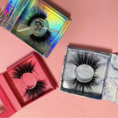 China Wholesale Private Label Crisscross 25mm Mink Eyelashes With Eyelash Case 100% Real Mink Eyelash Boxes for sale