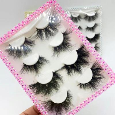 China Private Label Crisscross 3 Pairs Of False 15mm Mink Eyelash Thick Mink Lashes 100% Hand Made Strip for sale