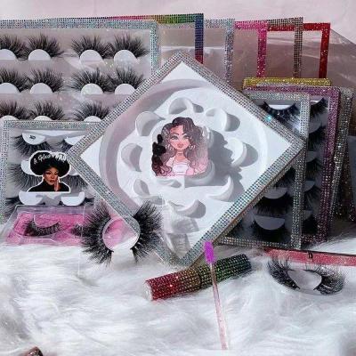 China New product thick version customized synthetic eyelash packaging 5 pairs eyelash pink paper box box paper for sale