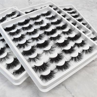 China Good Quality Crisscross 5 Pair False Thick Root 5d Mink Strip Eye Lashes Vendor Eyelash for sale