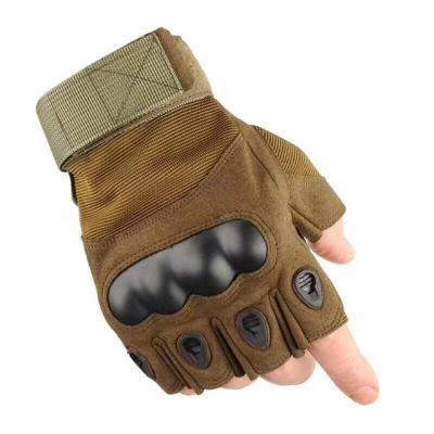 Cina High Quality Military Leather+fabric Leather+fabric Half Finger Pulling Tactical Gloves in vendita