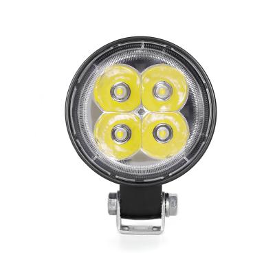 China Round Spot Shape Truck/Car/Excavator/Motorcycle/Train/Bus And So On 4LED 12W 3 Inch Led Work Lights For Car/Motorcycle/Offroad SUV/ATV/Truck/Boat for sale