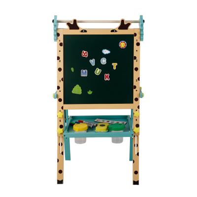 China Children Drawing High Quality Baby Deer Blackboard Support Wooden Drawing Support Magnetic Type Horn Set for sale