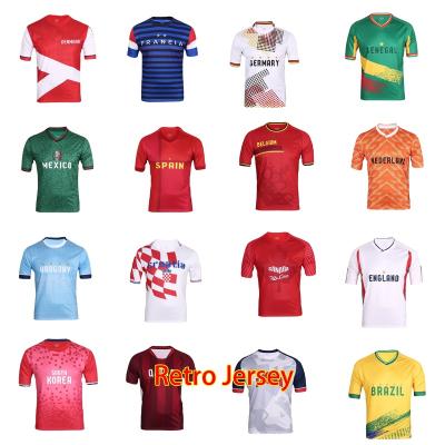 China Shirts & SDS-042 Top Grade Thailand Quality Breathable Quick Dry Classic Retro Full Shirt Football Singlet for sale