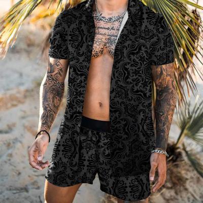 China QUICK DRY Men's Outfit Casual Hawaiian Floral Printing Shirt Summer Beach Shorts New Two Piece Suit 2021 Fashion Men's Sets M-3XL OEM for sale