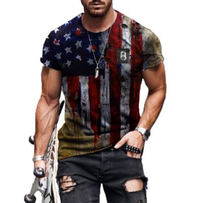 China 2021 Breathable Hot Style 3D Printed Casual Men's T-shirt Sports Fitness Summer Streetwear National Flag Fashionable Short Sleeve Printing for sale