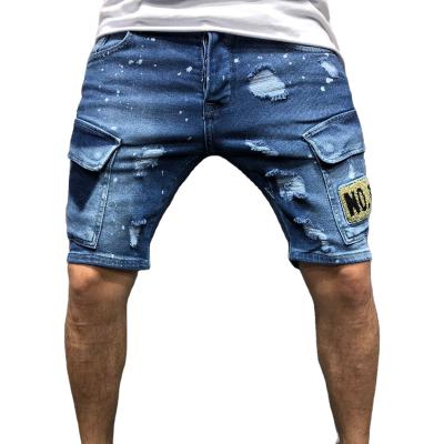 China Mens Clothing Hip Hop Jeans Casual Summer Streetwear Mens Jeans Shorts 2021 Breathable Pants Pockets Skinny Denim Jean Pant Shorts Blue for sale