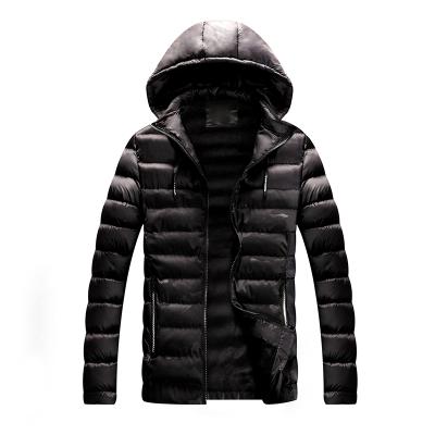 China Autumn and winter style warm men's plush lining waterproof high quality printed street wear cotton fashionable casual hooded coat for sale