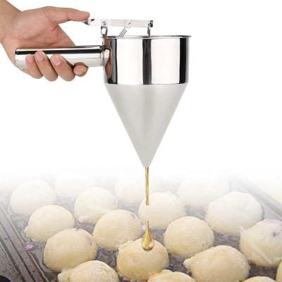 China Sustainable Pancake Batter Dispenser Stainless Steel Piston Funnel Maker for sale