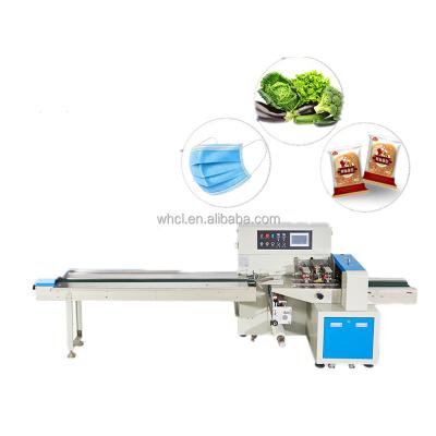 China Automatic Horizontal Food Pillow Packet Cookie Snack Chocolate Bar Bread Vegetable Wrapping Packaging Machine for sale