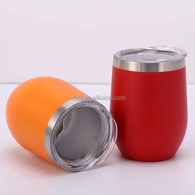 China PORTABLE 12OZ Stainless Steel Egg Shell Double Wall Vacuum Flask Thermos Mug for sale