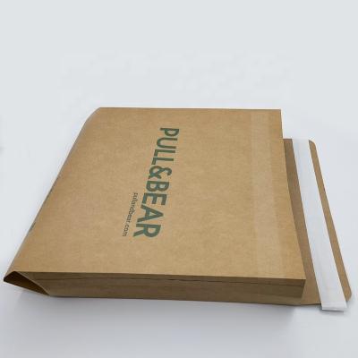 China Brown Packaging Strong Adhesive Compostable Biodegradable Rigid Paper Envelope Custom Logo for sale