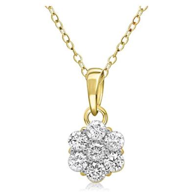 China CLASSIQUE Pendant Solid Dance Diamond Necklace Jewelry Natural Necklaces 14k Yellow Gold for sale