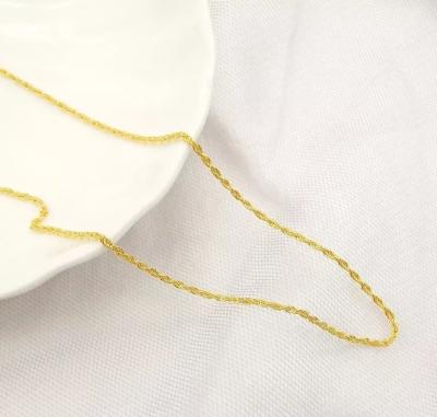 China FASHIONABLE 18k Real Solid Gold Twisted Rope Chain 1.2 Mm Pure Gold Jewelry Wholesale for sale