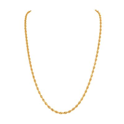 China TRENDY Pure 18k 21k 22k Gold Jewelry Hollow Rope Chain for sale