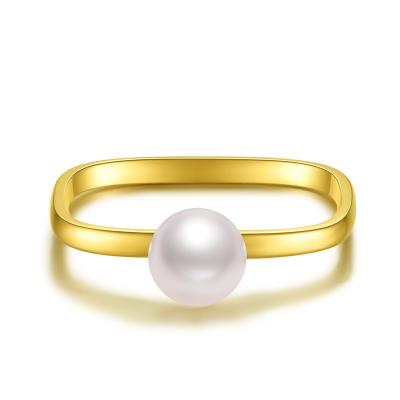 China 2022 New Arrivals 18k Gold Pearl Rings FASHIONABLE Adjustable Jewelry Women for sale