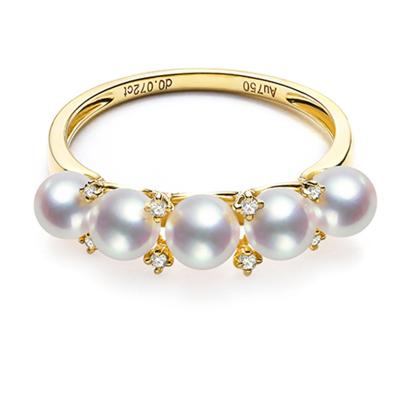 China Fashionable Classic Luxury High Quality Freshwater Pearl Jewelry 14k Gold Rings Real Set Ring For Women Trendy for sale