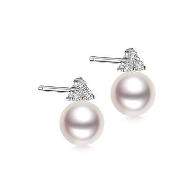 China CLASSIC Real 18k 14k Solid Carat Yellow White Yellow Gold Genuine Natural Seawater Pearl Jewelry Stud Earring for sale