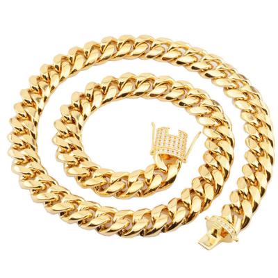 China Wholesale Hiphop Jewelry 10k 14k 18k Round Cuban Solid Gold Chain Necklace for sale