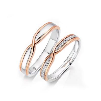 China 2022 new 14k CLASSICS White& Rose Gold Filled Couple Ring Ring For Men And Women adjustable for sale