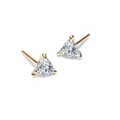 China 18K Gold CLASSIC Round-Cut Diamond Stud Luxury Earrings For Women for sale