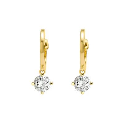 China CLASSIC Women's 18K Gold Crystal Pierced Hoop Earring Collection Jewelry for sale