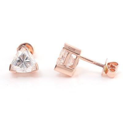 China CLASSIC 18k Gold Moissanite Stud Earrings With Screw Back For Women Accessories for sale