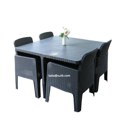 China Weather KD Heavy Duty Plastic Table Chair Hotel Cafe Use Villa Furniture for sale