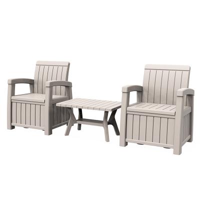 China Modern Outdoor Garden Armchair Set Outdoor Patio Storage Bench/Chair--Harpner Balcony Set for sale