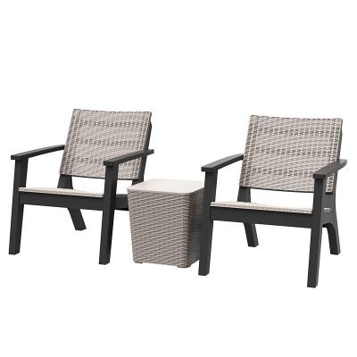 China Modern Bistros Set Chair Rattan Patio Set-Parma Modern Plastic Outdoor Bistro Set for sale