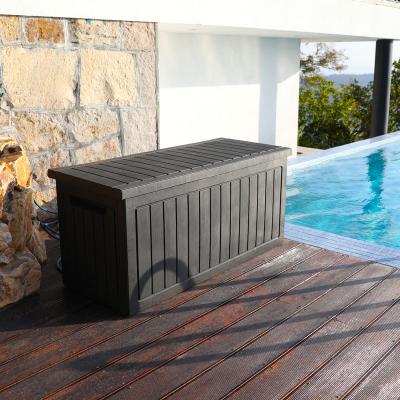 China K/D 285L Style Wooden Waterproof Polypropylene Garden Deck Outdoor Storage Box for sale