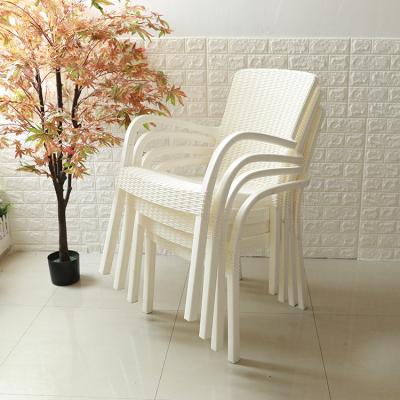 China Weather Resistant Stackable Outdoor Plastic PP Rattan Chair Dining Chair For Garden for sale