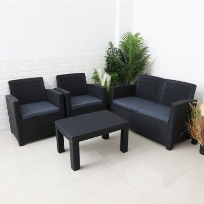 China Modern Outdoor Garden Plastic Rattan Furniture Injection Sofa Set for sale