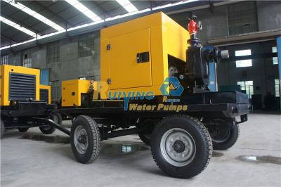 China High Flow 80m3/h 20m lift Self Priming Diesel Pump with trailer for irrigation for sale