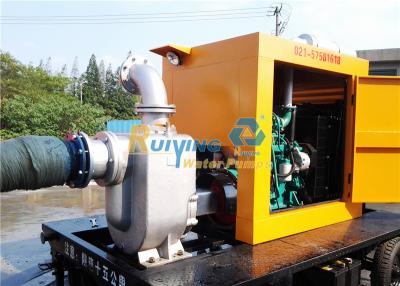 China Portable Self Priming Diesel Pump powered by cummins engine 100m3/h flow 15m head for sale