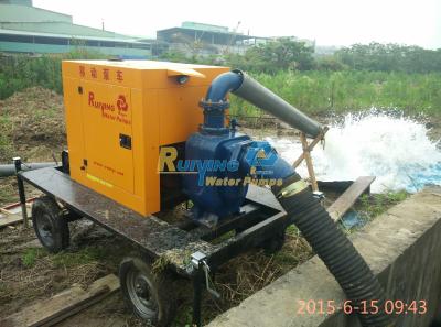 China Municipal Diesel self priming centrifugal pump with trailer and sound proof enclosure for sale