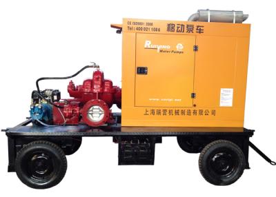 China Engine power 90kw 600m3 / h flow diesel engine Mobile water pump with single stage pump for sale